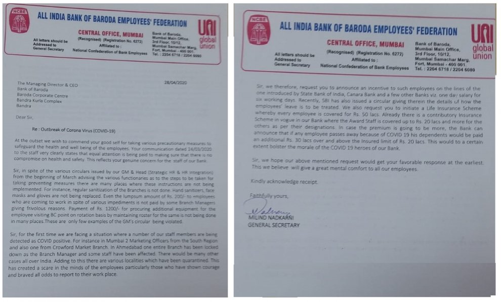 Letter to MD & CEO - 24 April 2020